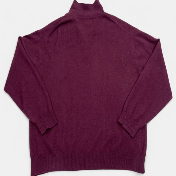 Woods & Gray Cashmere Sweater Men's 2XL Button Collar Burgundy Red Long Sleeve - Picture 6 of 7